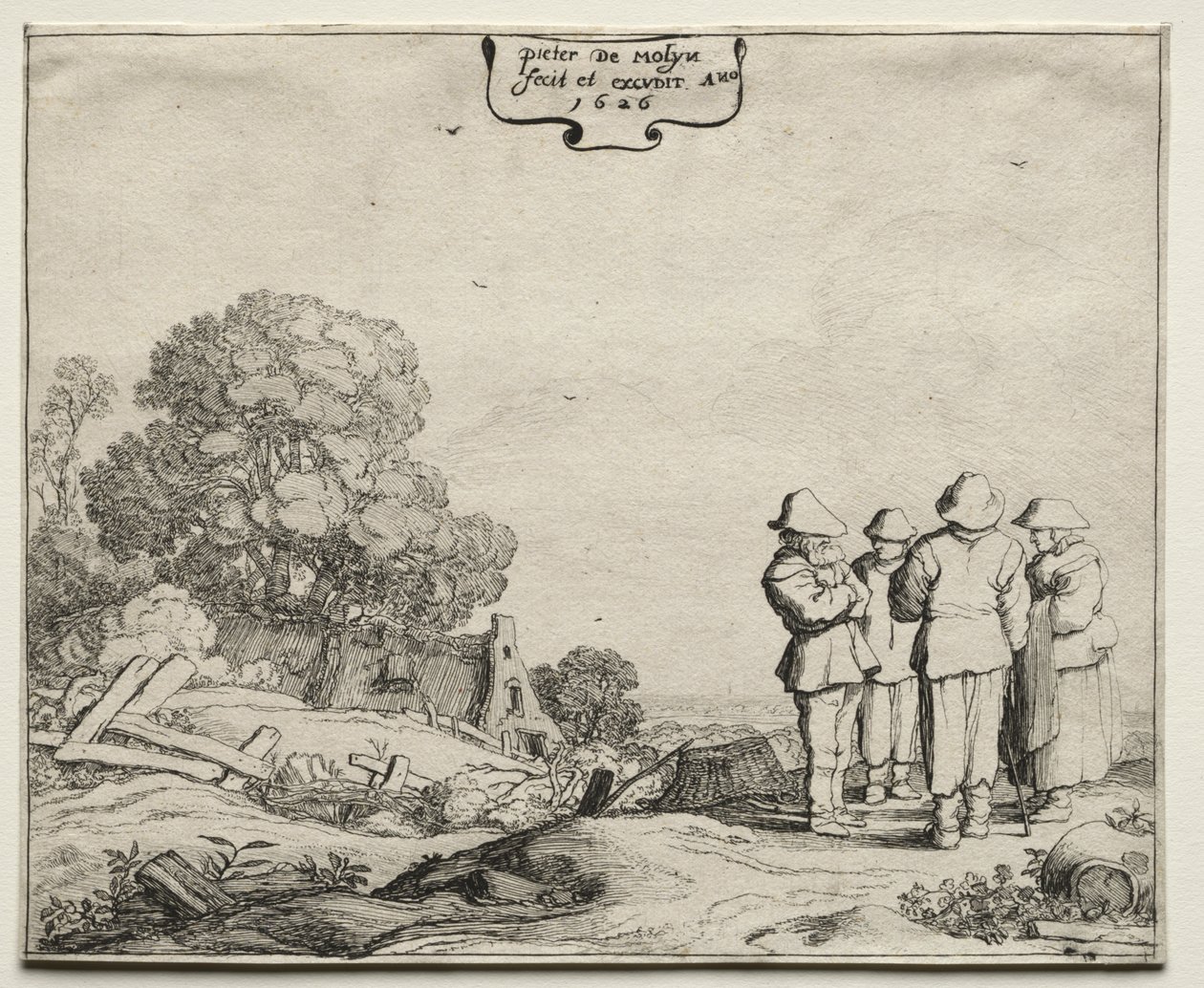 Landscape with Four Peasants Conversing by Pieter Molyn