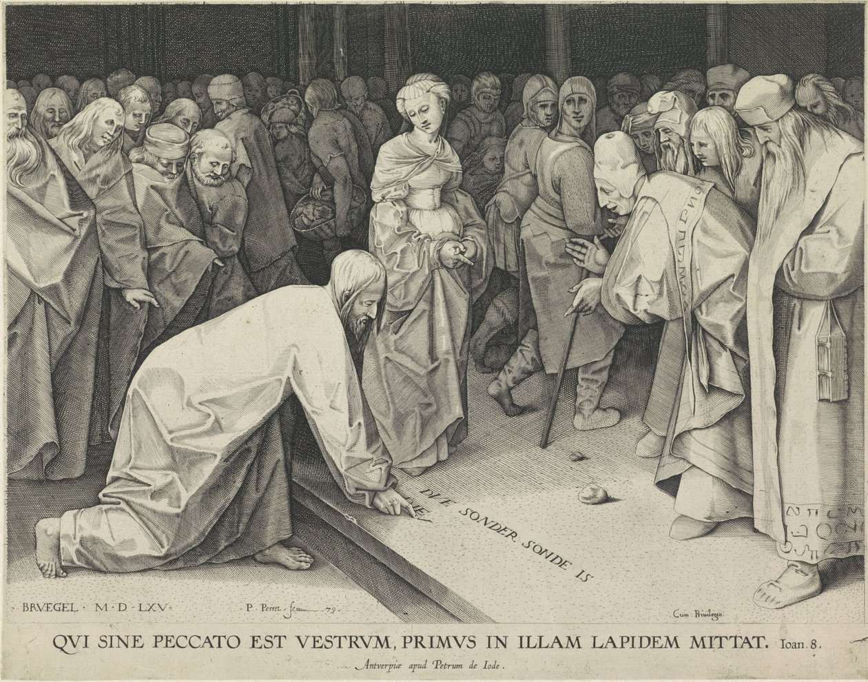 Christ and the Adulterous Woman by Pieter Perret