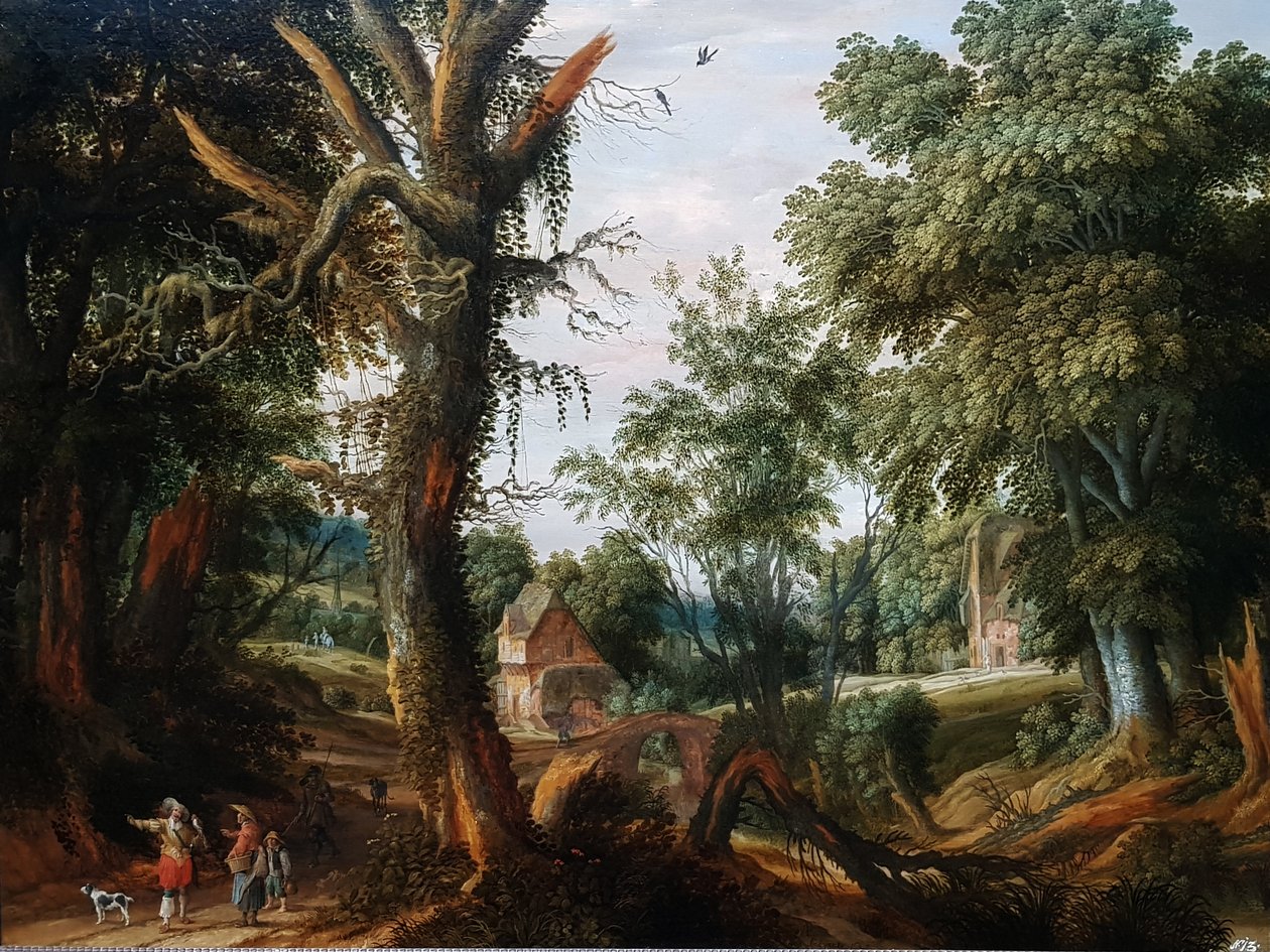 Wooded Landscape with Figures by Pieter Stalpaert