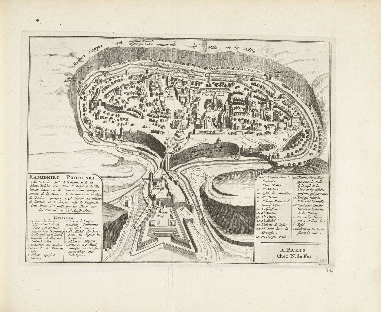 Map of Kamyanets-Podilsky by Pieter Van der Aa