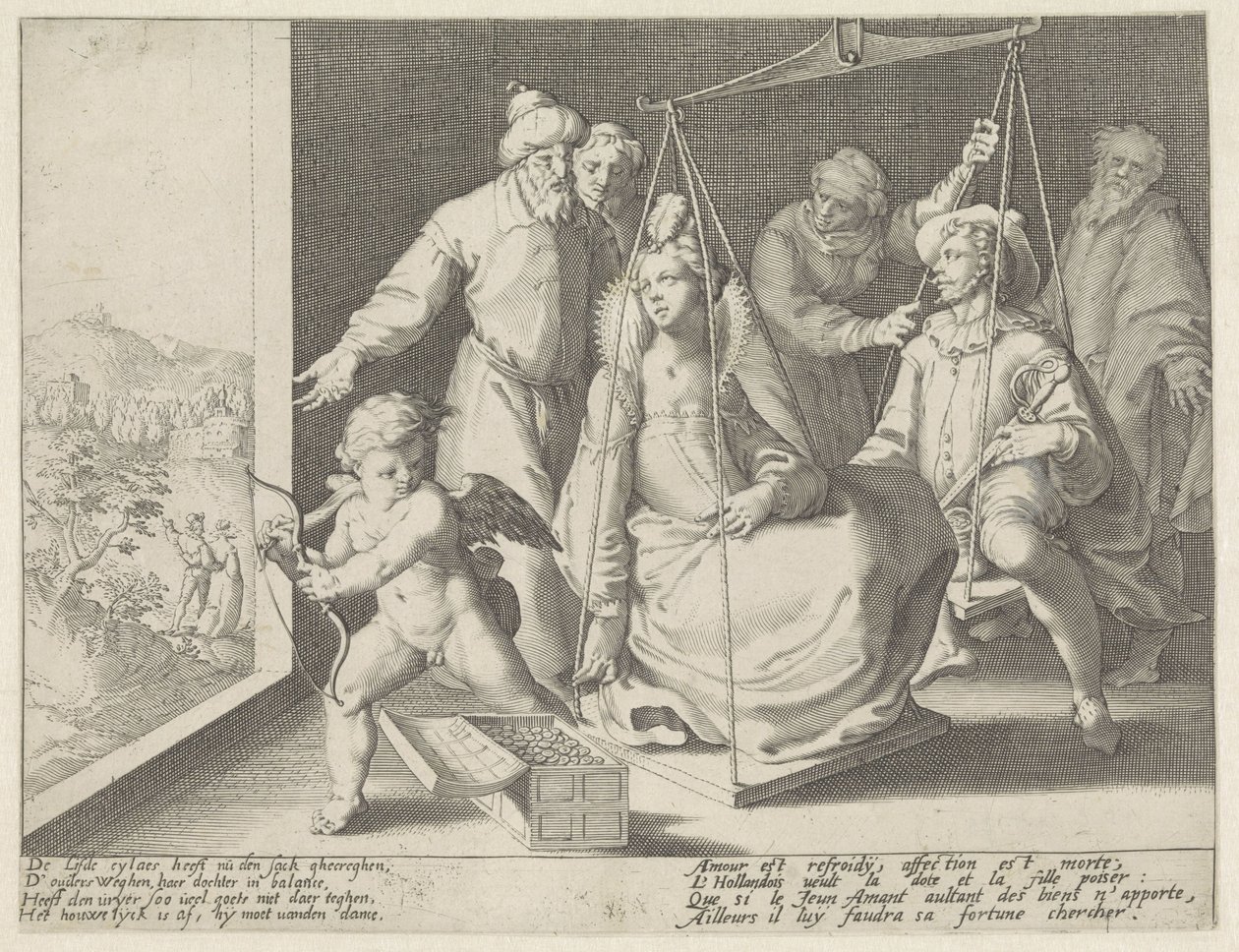 The Marriage Scale by Pieter de Jode (I) (attributed to)