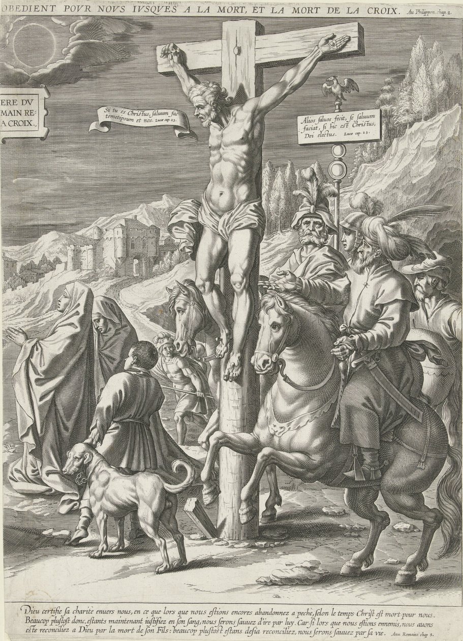 Crucifixion of Christ, Right Part by Pieter de Jode (I)
