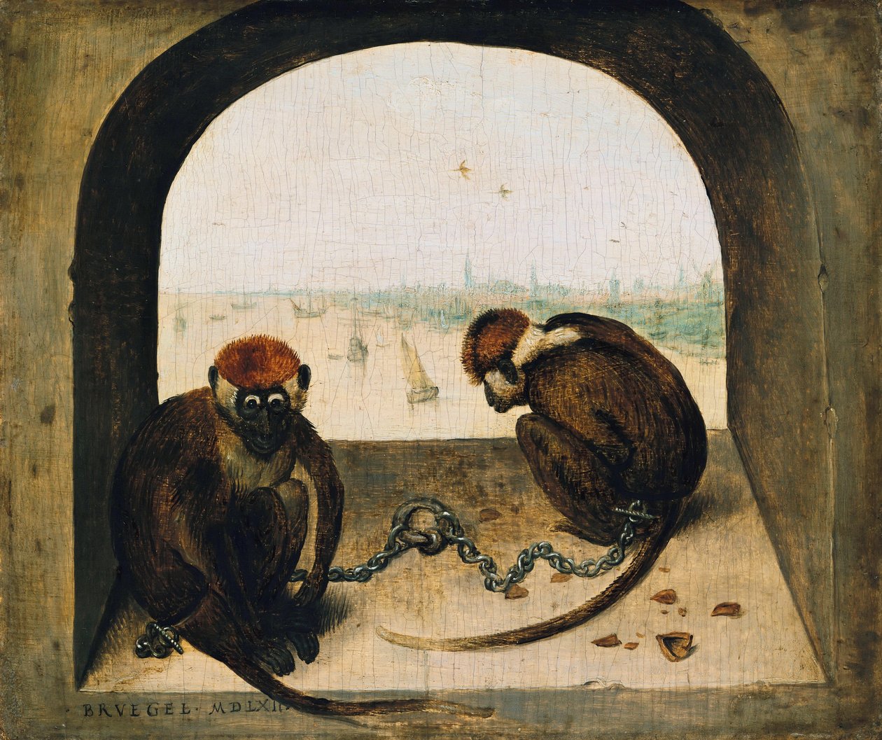 Two Chained Monkeys by Pieter Bruegel the Elder