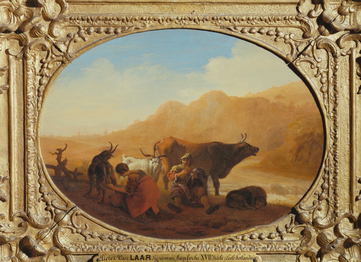 Milking the Cows by Pieter van Laer