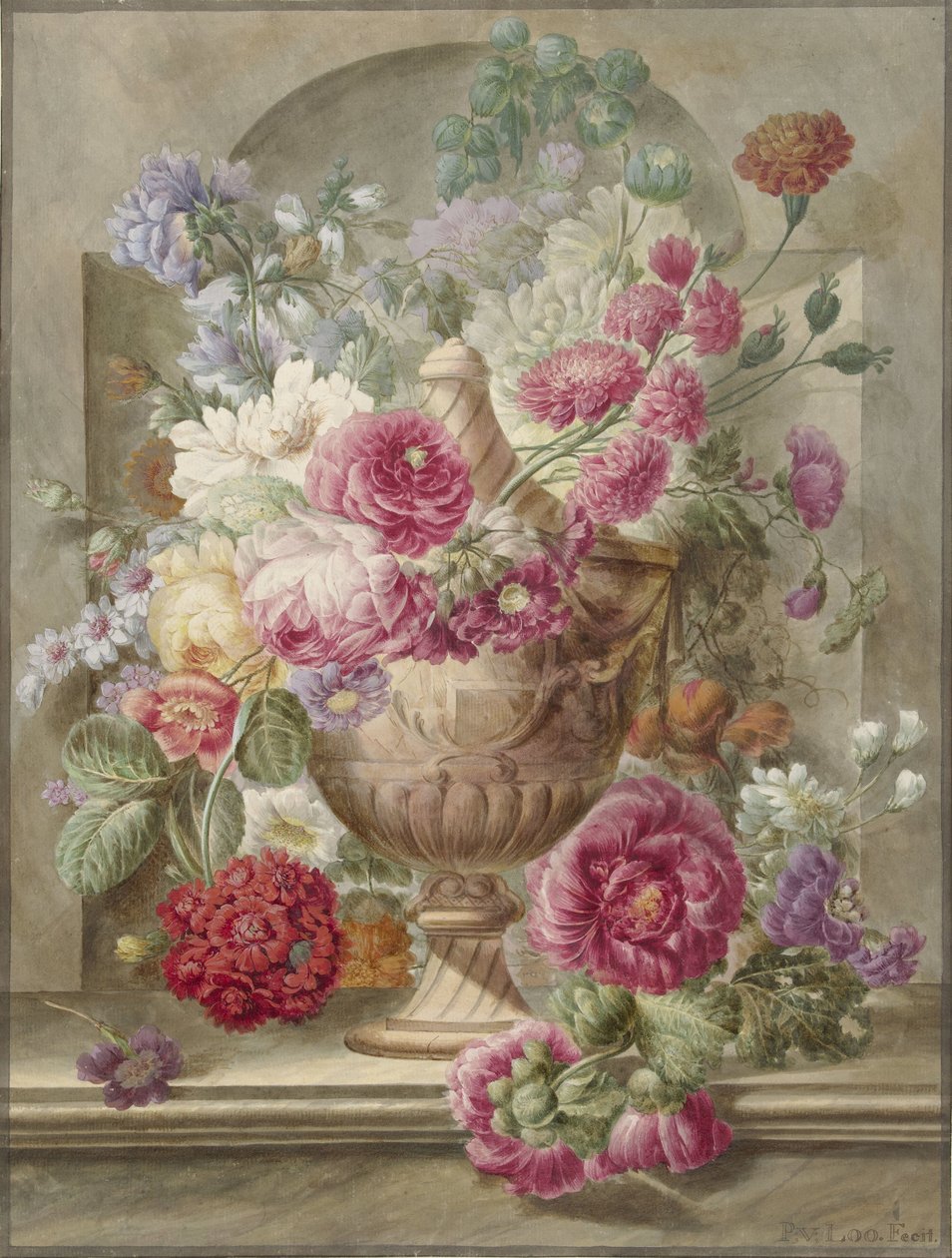 Vase with Flowers by Pieter van Loo