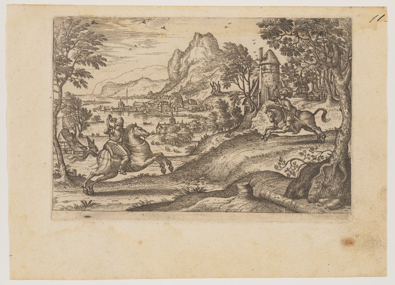 Two Riders and Herdsman by Pieter van der Borcht