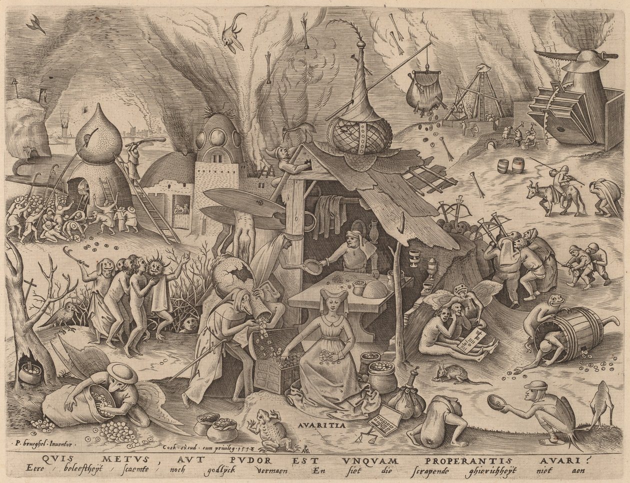 Avarice by Pieter van der Heyden after Pieter Bruegel the Elder