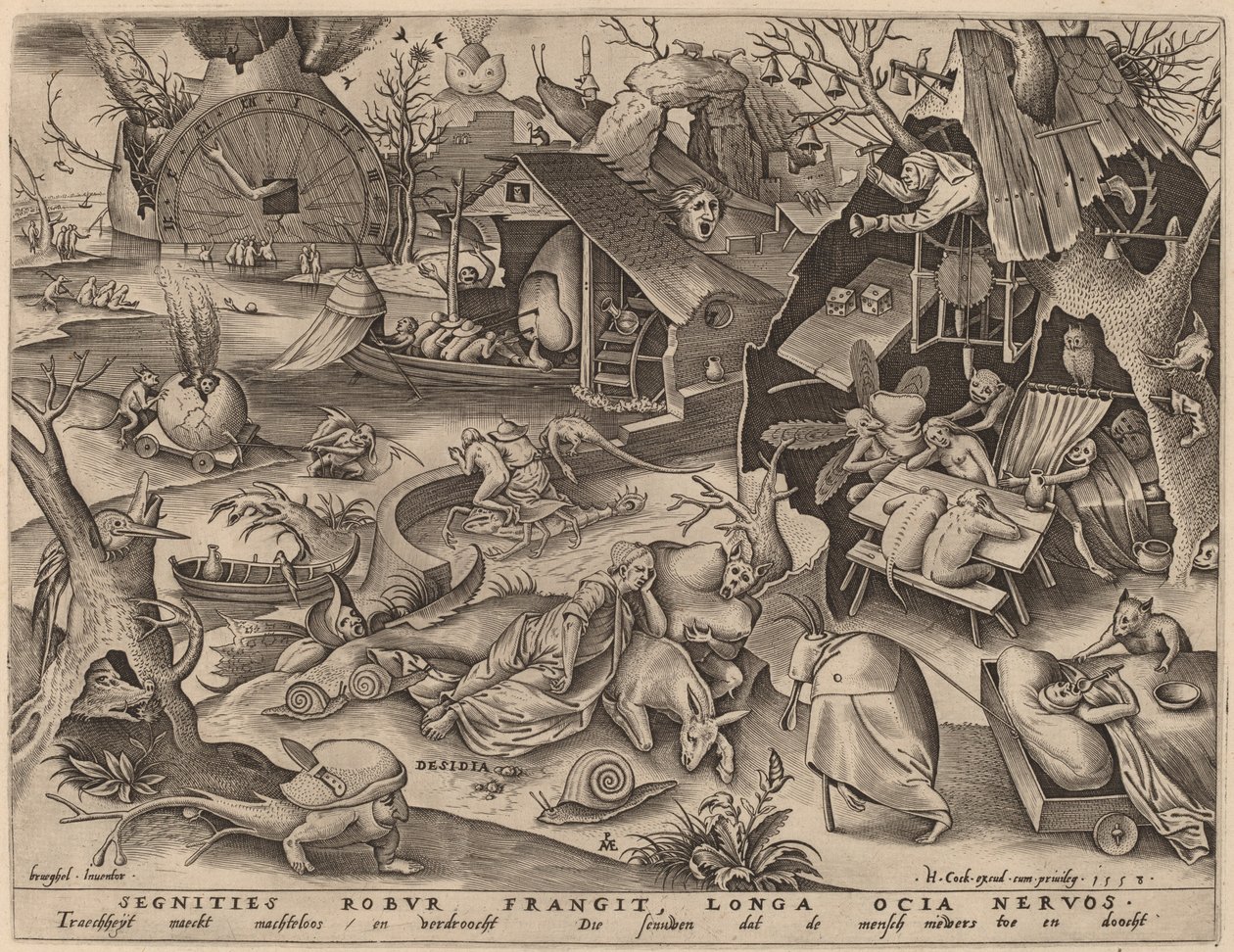 Sloth by Pieter van der Heyden after Pieter Bruegel the Elder