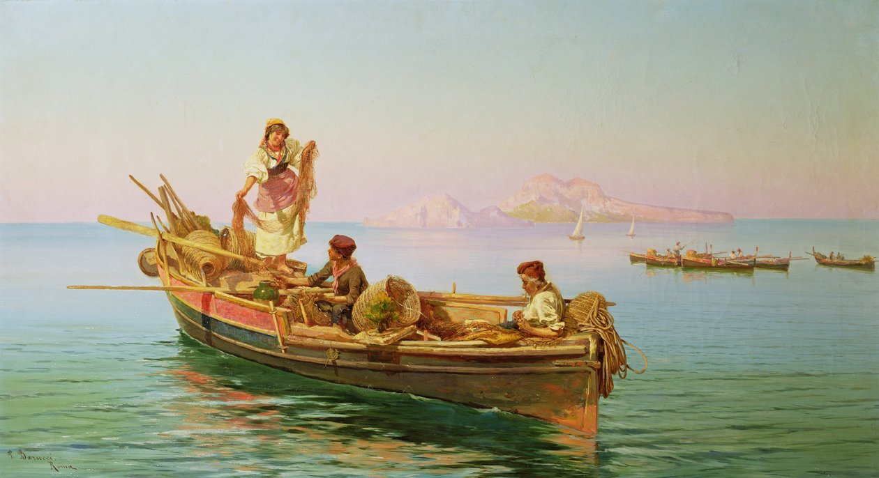 South Italian Fishing Scene by Pietro Barucci