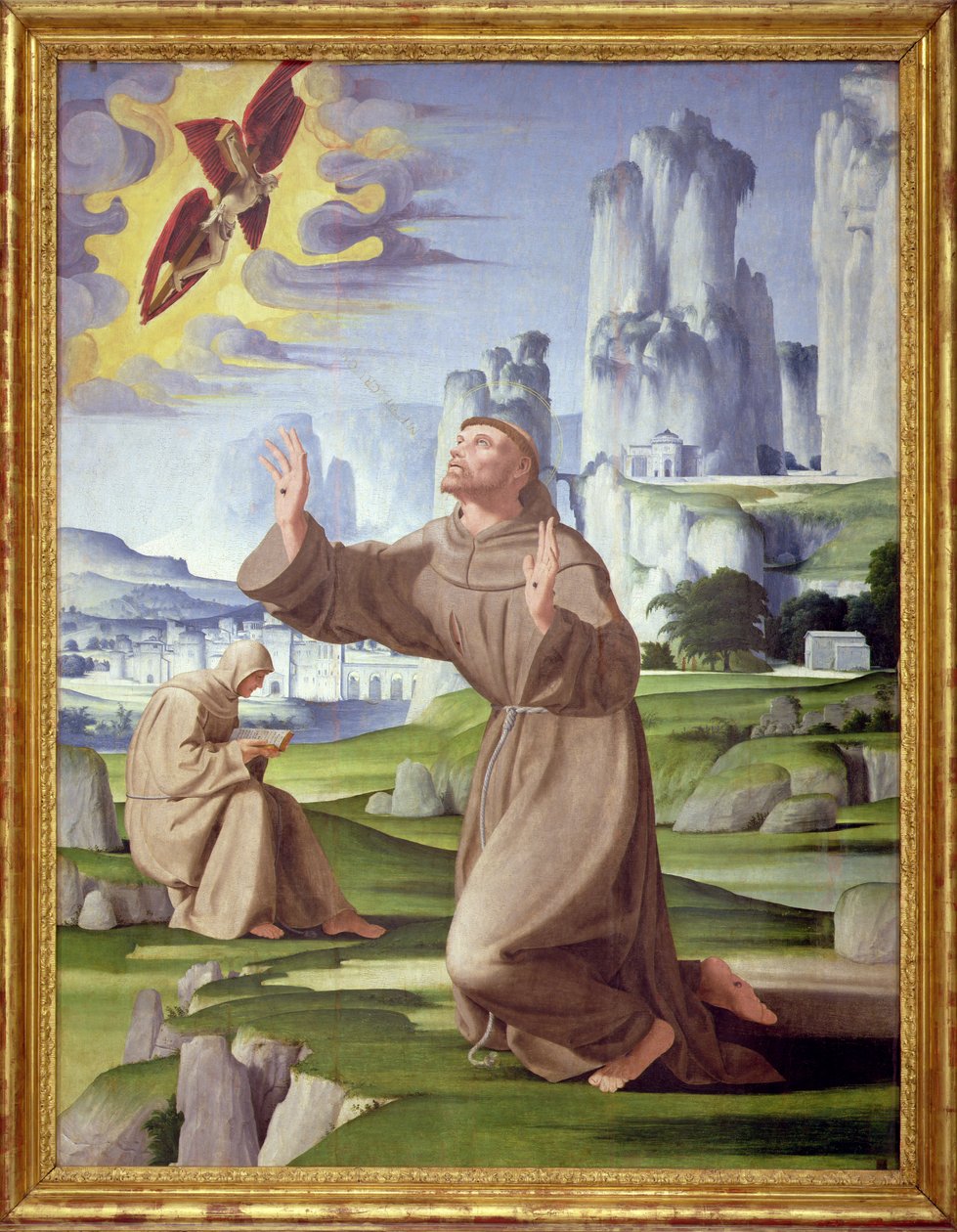St. Francis Receiving the Stigmata (detail) by Pietro Francione
