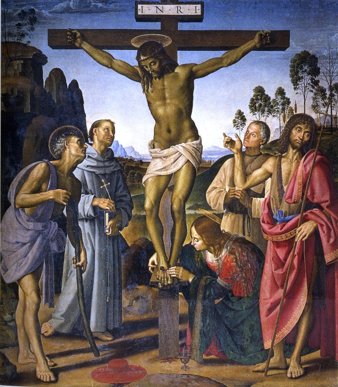 Crucifixion with Saints Jerome by Pietro Perugino