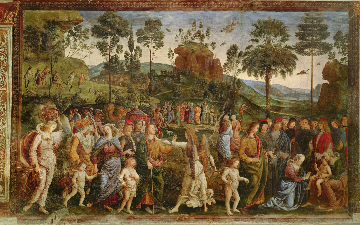The Journey of Moses, c.1481-83 by Pietro Perugino