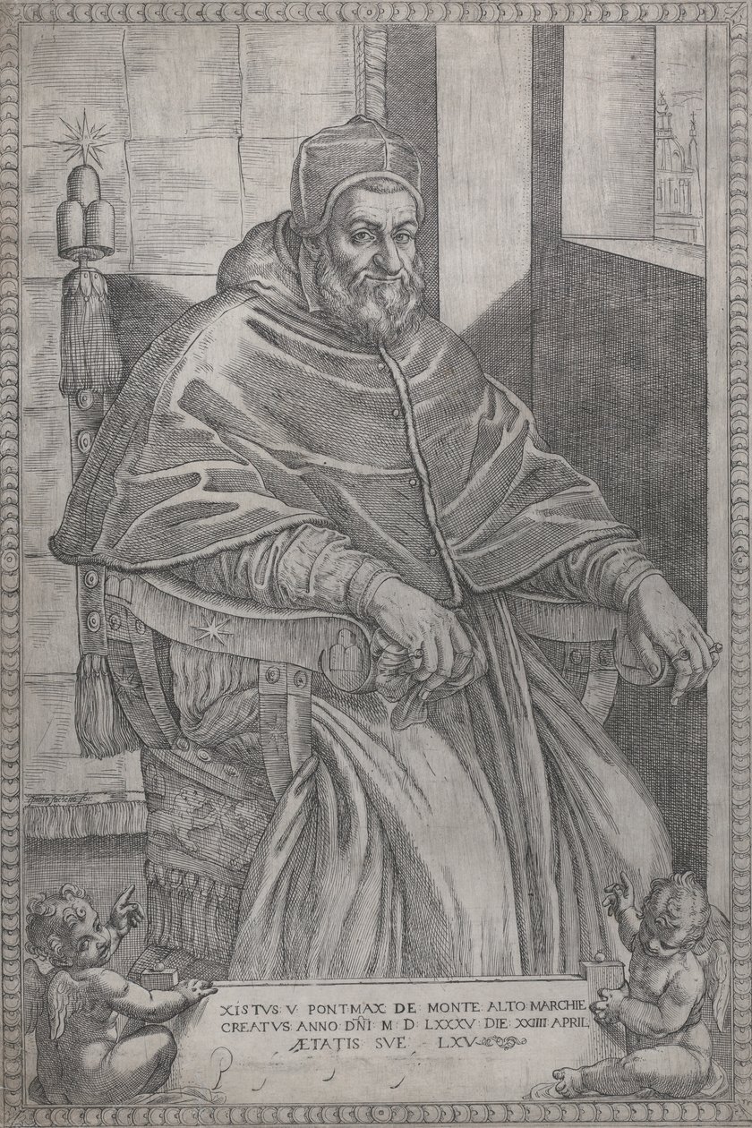 Portrait of Pope Sixtus V by Pietro Facchetti