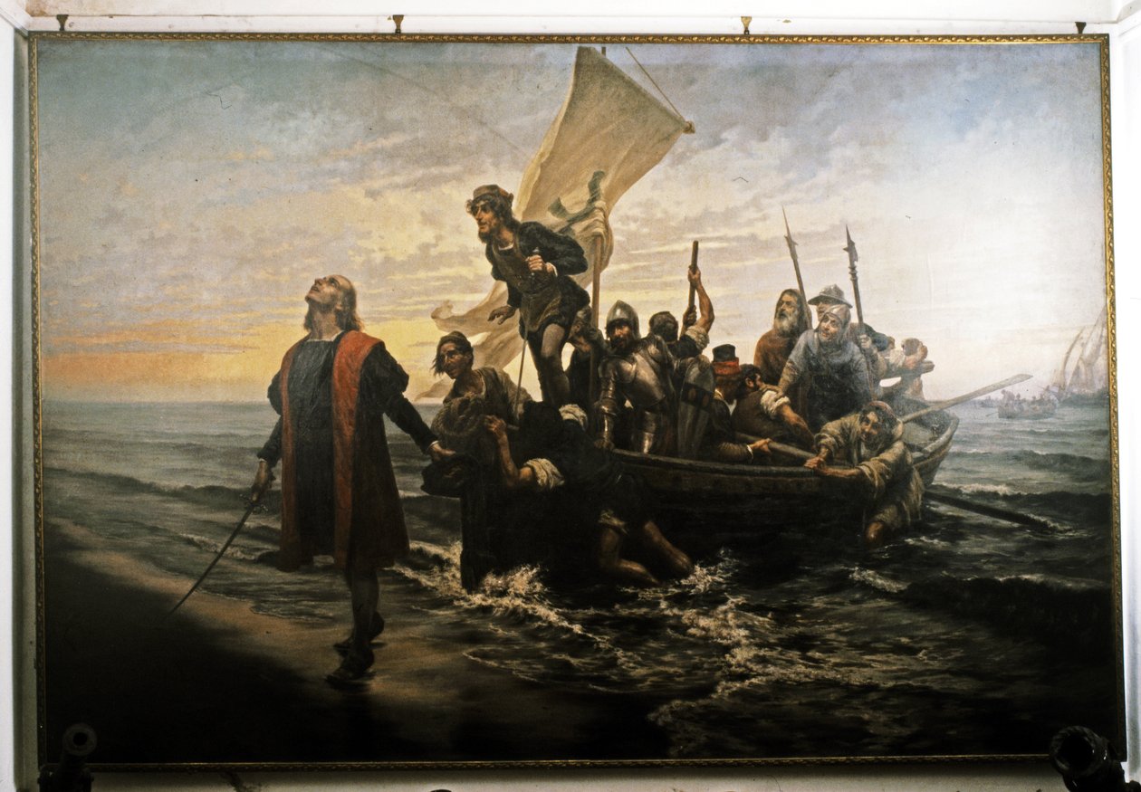 Landing of Columbus in America, 1492 by Pietro Gabrini