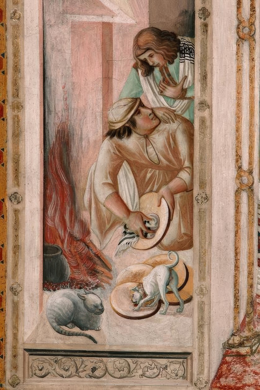 The Last Supper, Kitchen by Pietro Lorenzetti