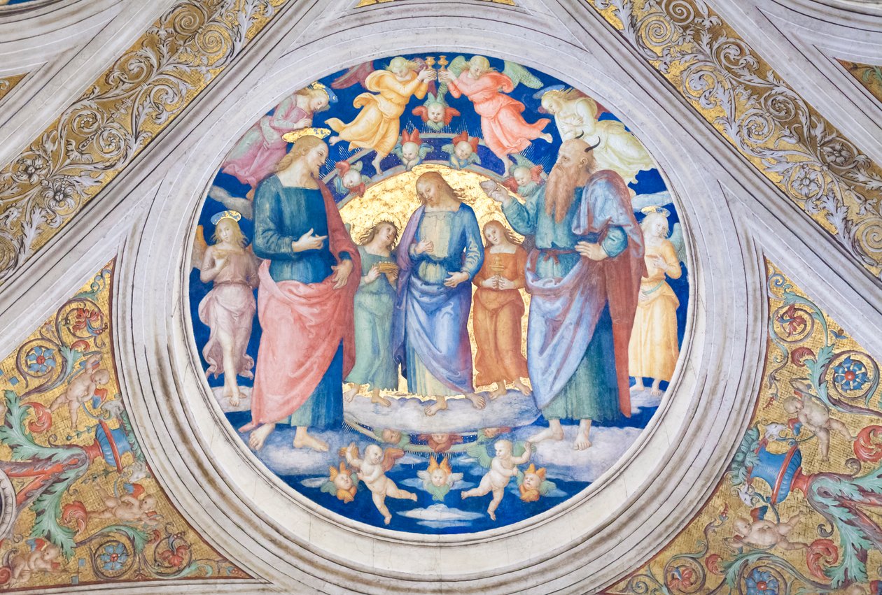 Christ tempted by the devil by Pietro Perugino