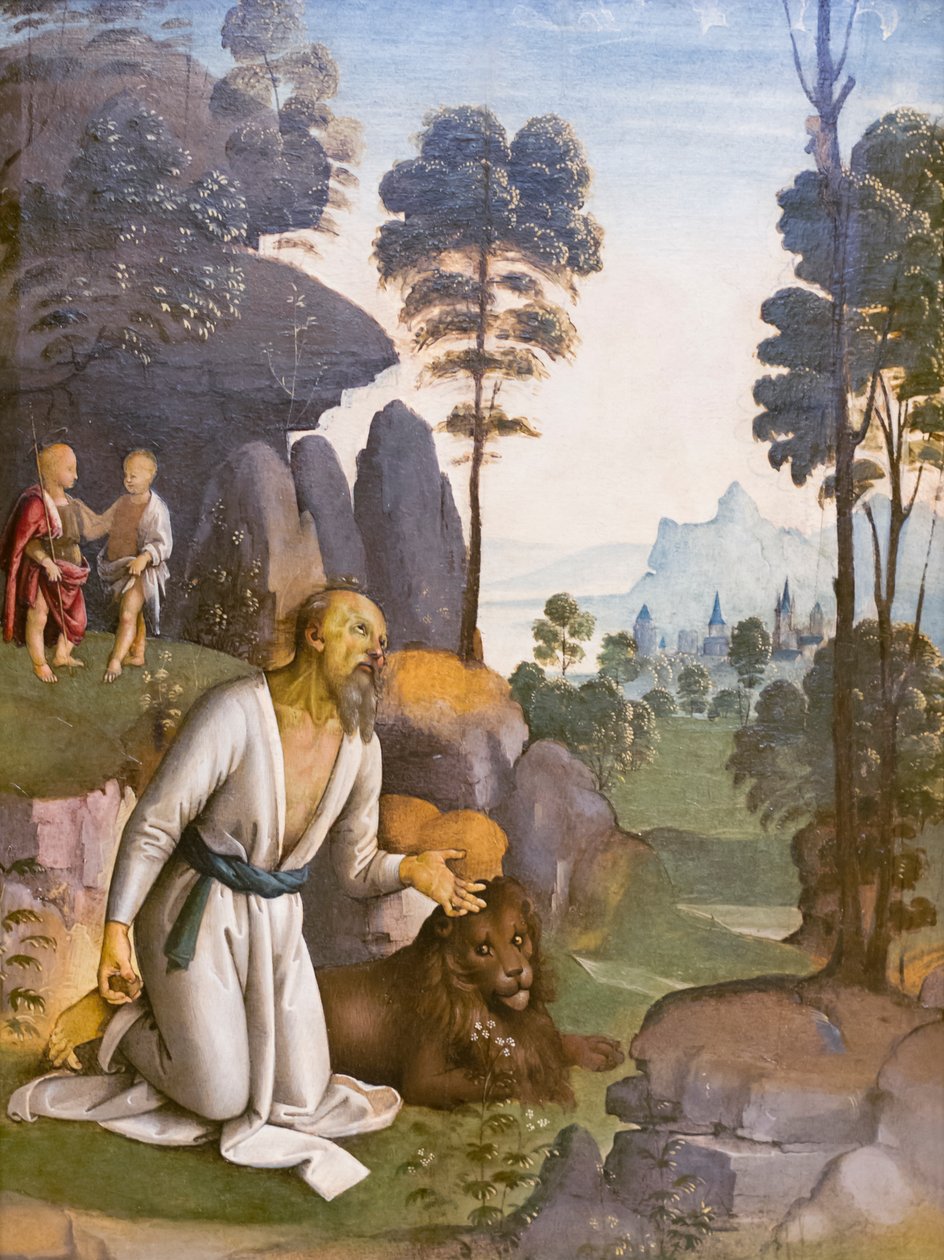 Saint Jerome in penitence by Pietro Perugino
