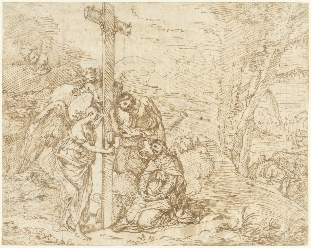 Christ in the Garden of Gethsemane by Pietro Testa (possibly)