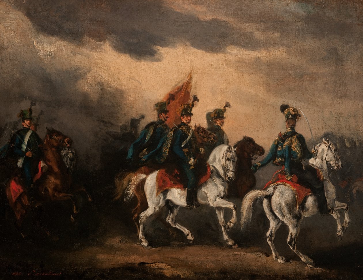 Blue Hussars by Piotr Michalowski