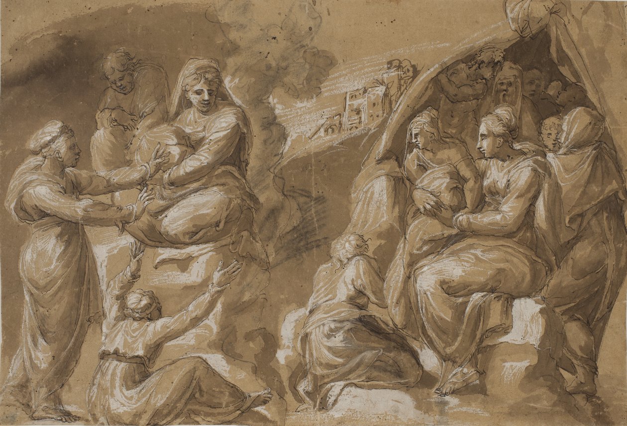 Two Groups of Women and Men by Pirro Ligorio