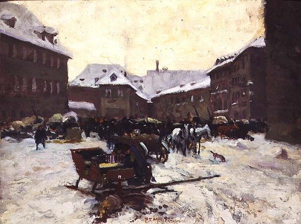 Winter Townscape by Pius Ferdinand Messerschmitt