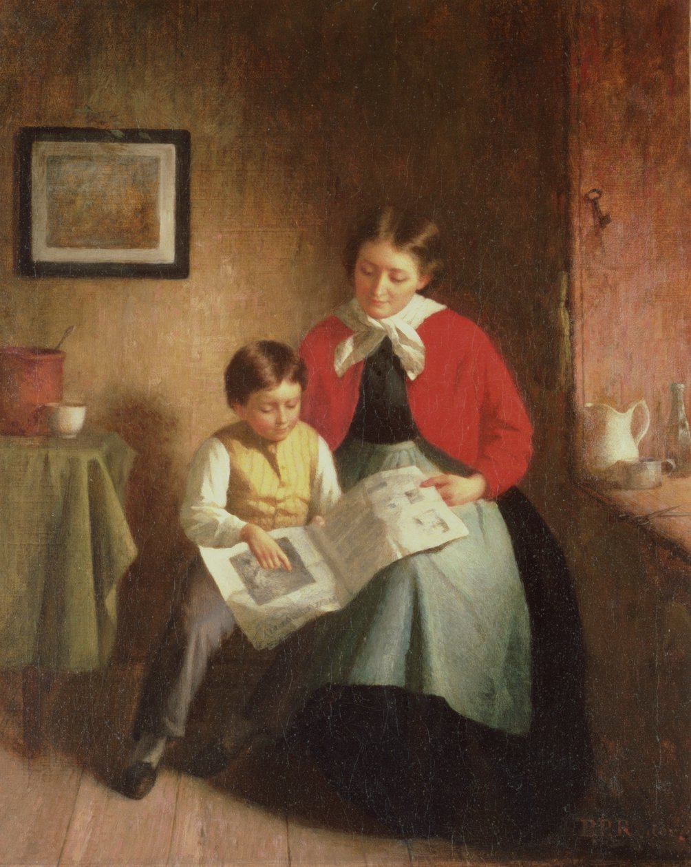 Mother and Boy with Picture Book, 1868 by Platt Powell Ryder