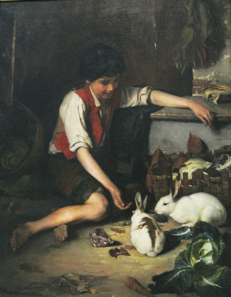 Child with Rabbits by Polychronis Lembesis