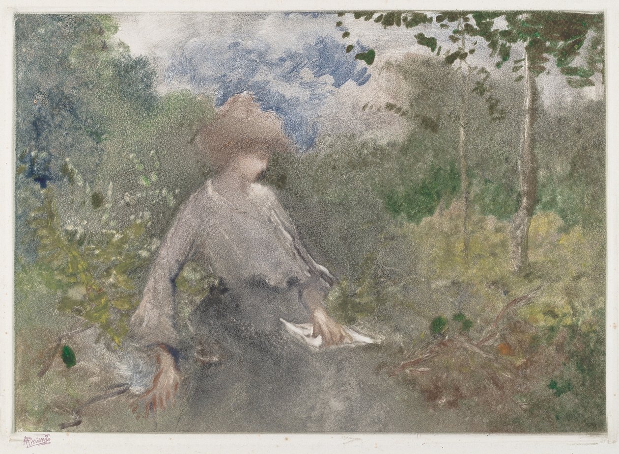 Reading in a Garden by Pompeo Mariani
