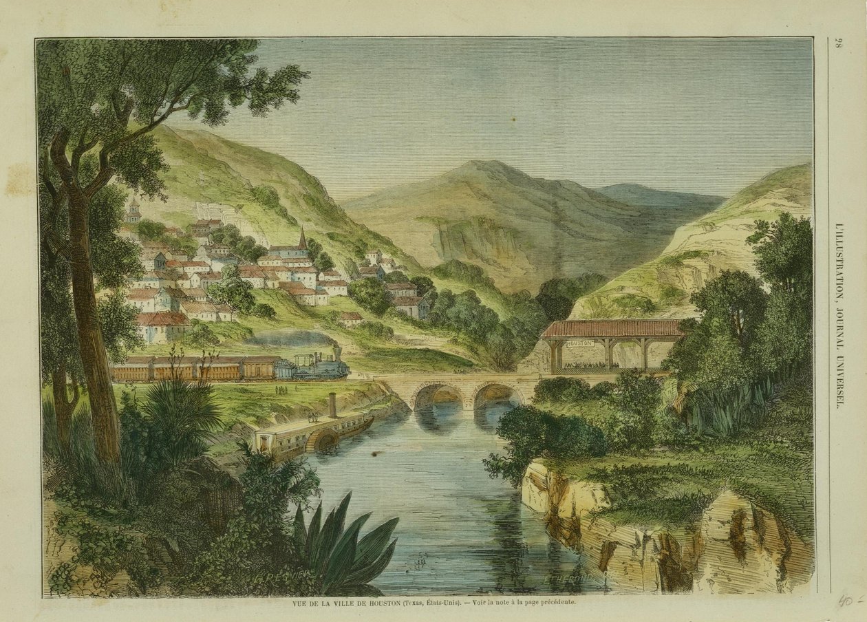 View of the City of Houston by Possibly by E. Therond