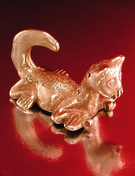 A Sinu Jaguar pendant by Pre Columbian Pre Columbian