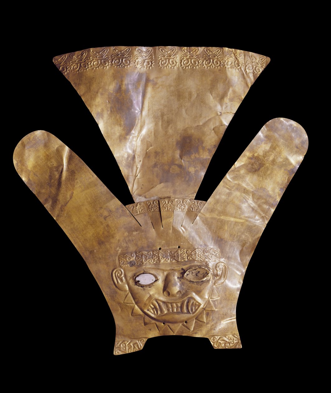 Head ornament representing a plumed feline deity, Mochica style by Pre Columbian Pre Columbian