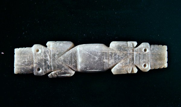 Two-Headed Crocodile Bar Pendant from Guacimo, Linea Vieja Area by Pre Columbian Pre Columbian