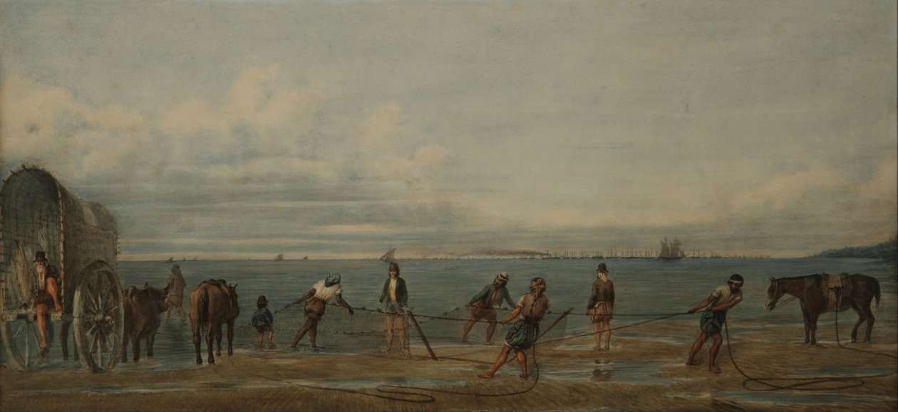 Hauling in the Net, Buenos Aires by Prilidiano Pueyrredon