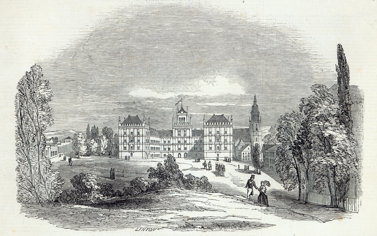 The Palace of Ehrenburg, at Coburg, engraved by W.J. Linton, from 