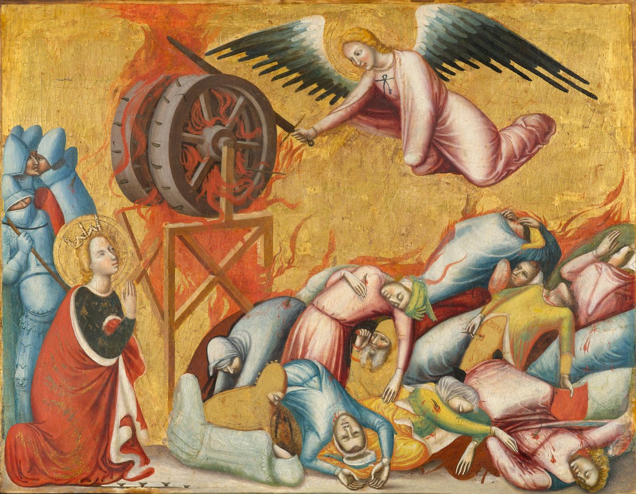 St. Catherine of Alexandria Freed from the Wheel, c.1325-1330 by Pseudo Jacopino di Francesco