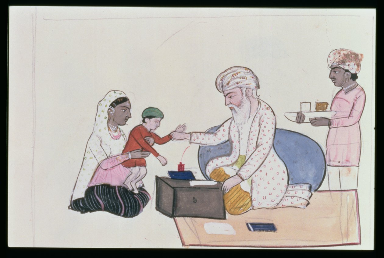 Indian Doctor Examining A Patient by Punjabi School