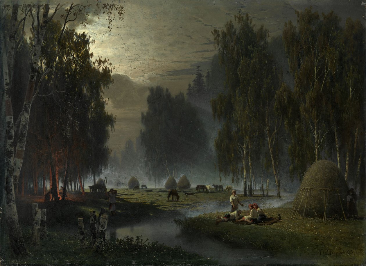 Haymakers. Evening Rest by Pyotr Alexandrovich Sukhodolsky
