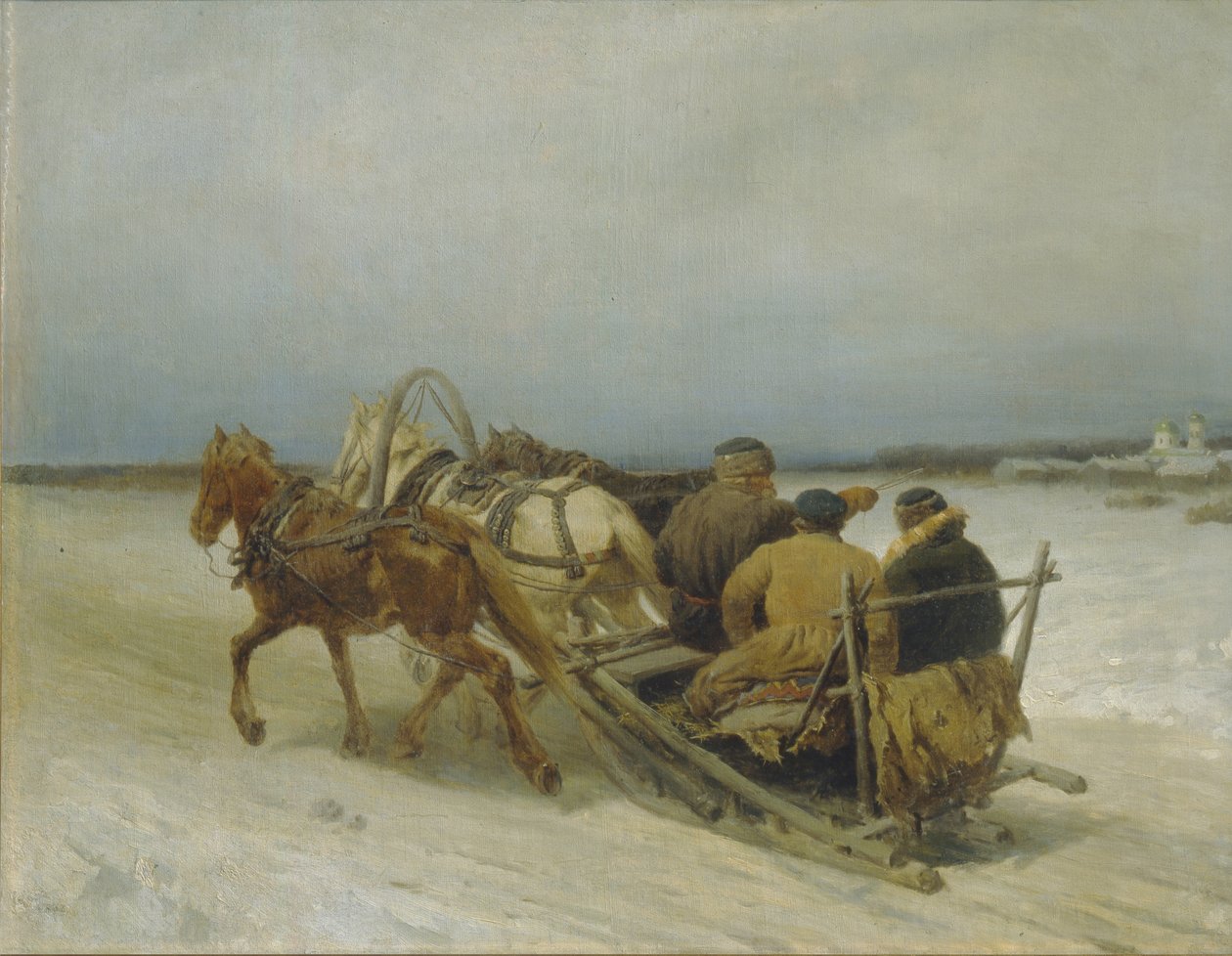 Troika in Winter by Pyotr Petrovich Sokolov