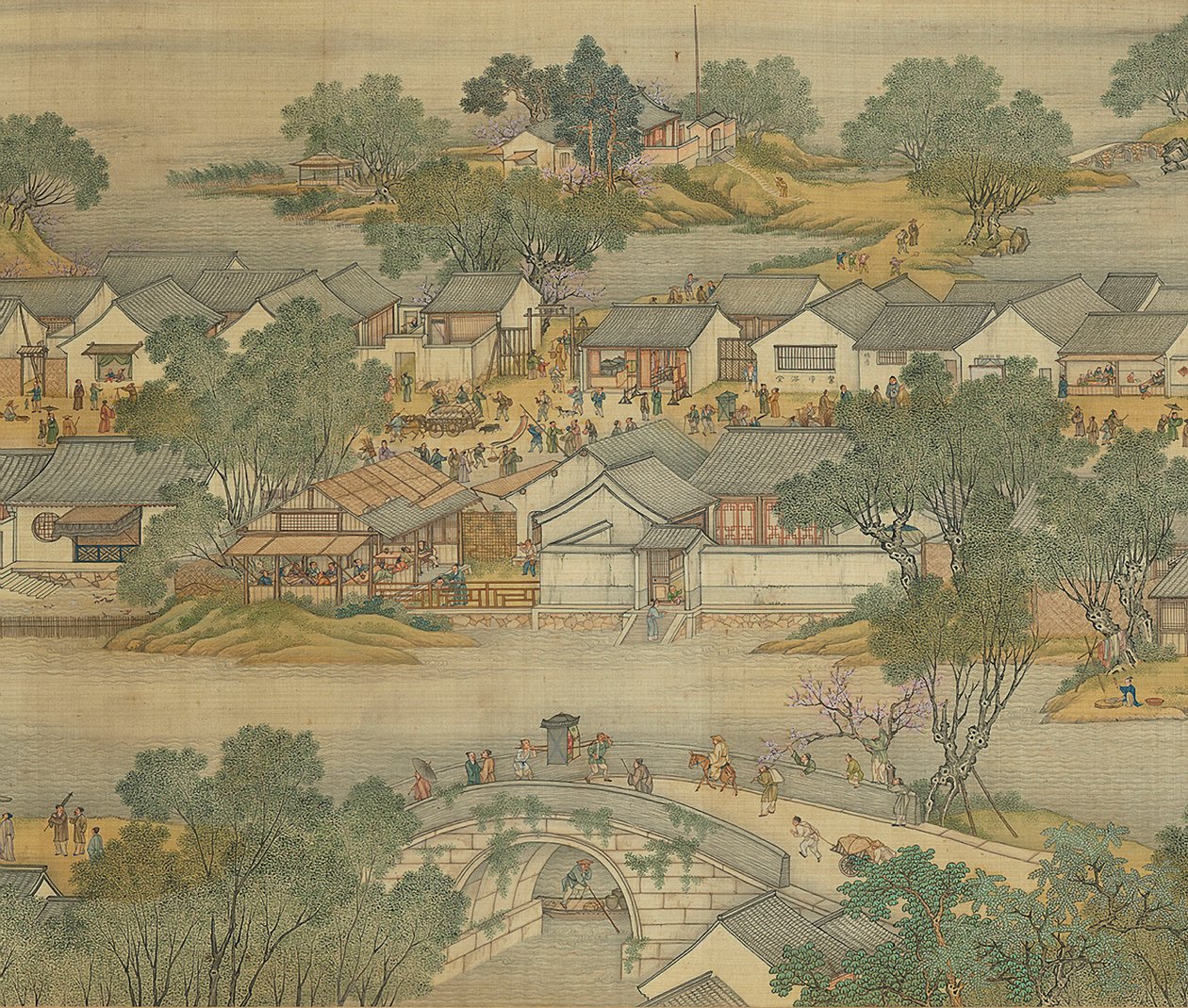Along the River During the Qingming Festival, Qing Court Version by Qing Dynasty Chinese School