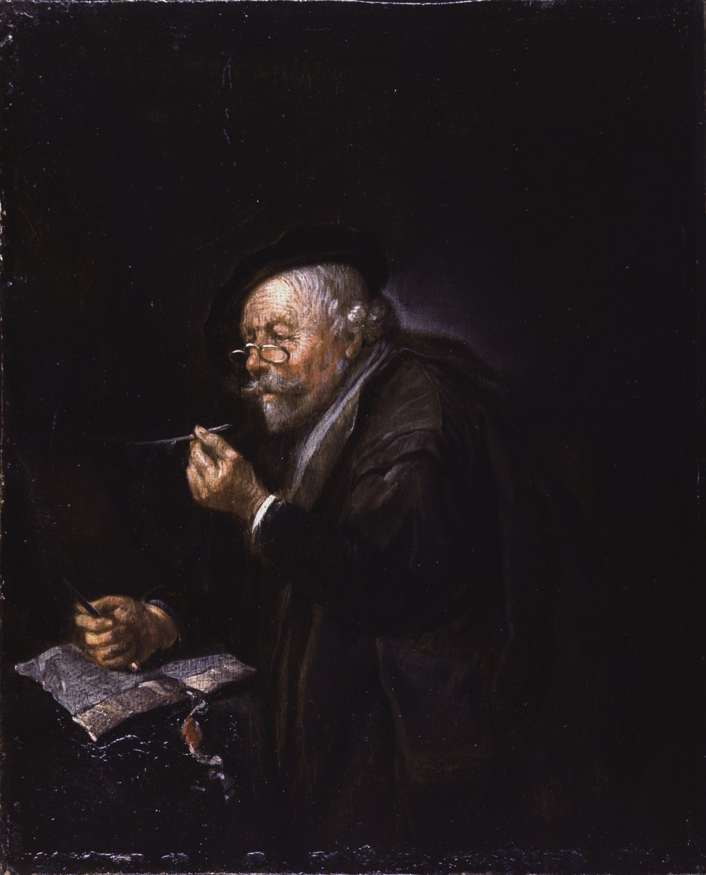 Old Man Writing by Quiringh Gerritsz. van Brekelenkam