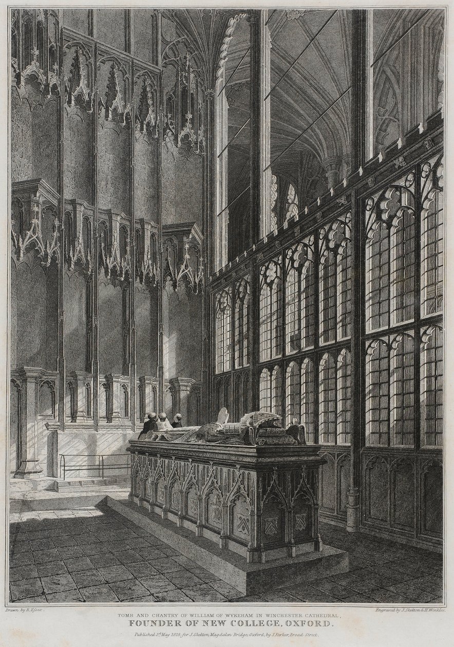 Tomb and Chantry of William Wykeham in Winchester Cathedral, engraved by J. Skelton and H. Winkles, 1828 by R. Essex