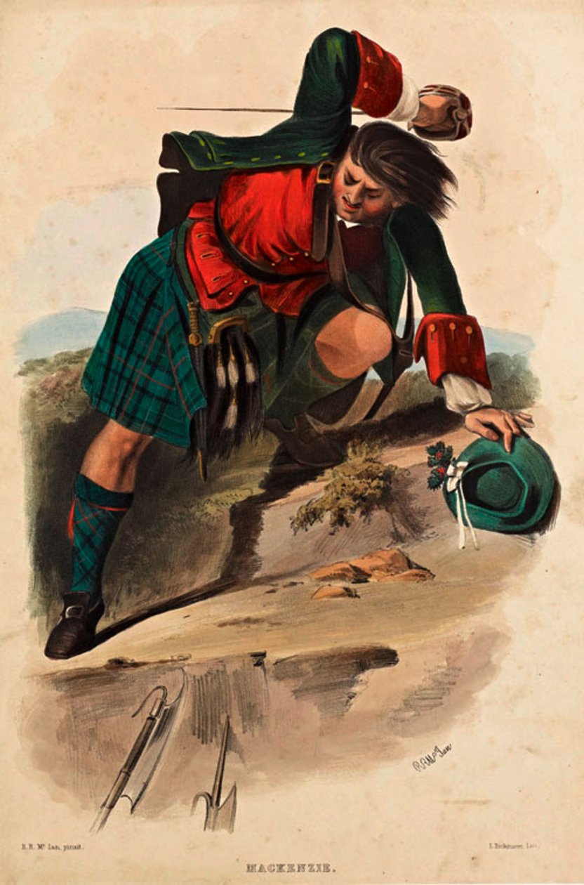 A Lithograph of a Member of the Scottish Clan of MacKenzie by R. R. McIan