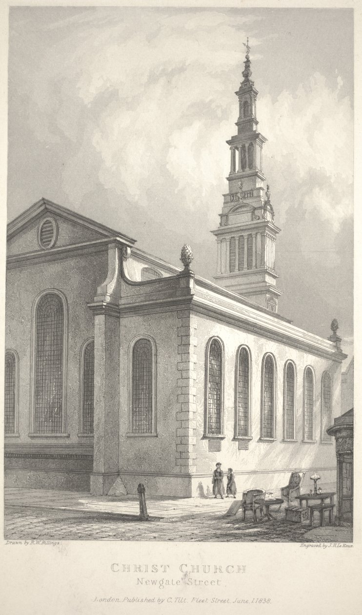 Christ Church, Newgate Street by R. W. Billings