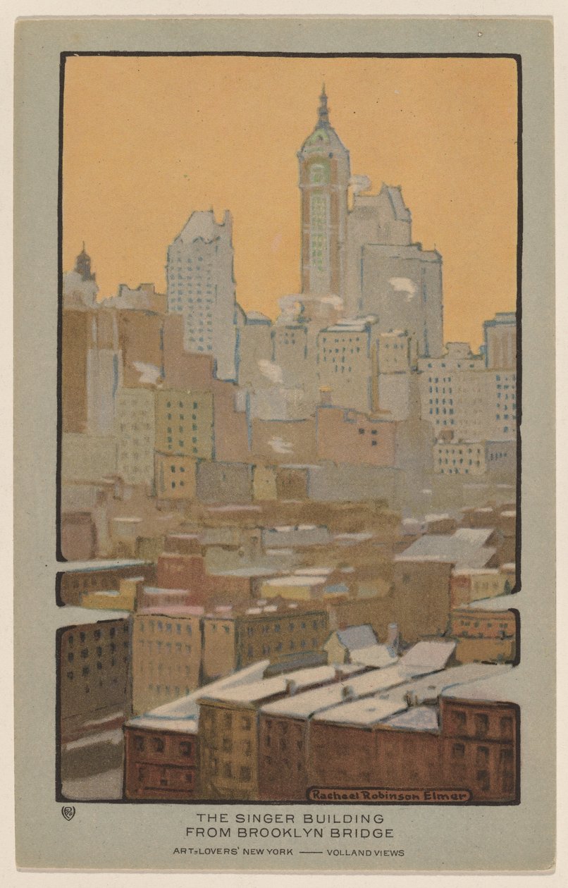 The Singer Building from Brooklyn Bridge by Rachael Robinson Elmer