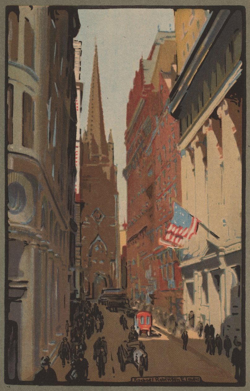 Trinity Church and Wall Street by Rachael Robinson Elmer