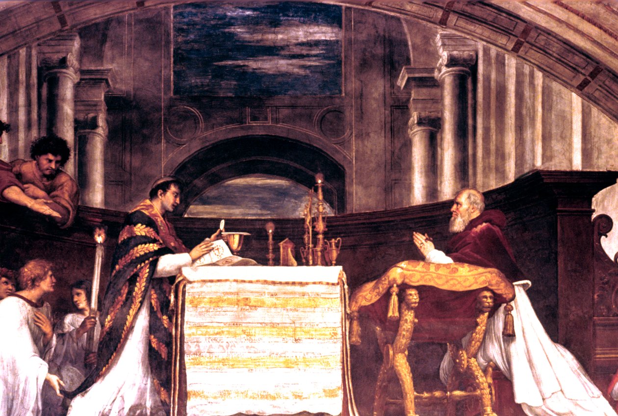 The Mass at Bolsena (detail) by Raffaello Sanzio Raphael