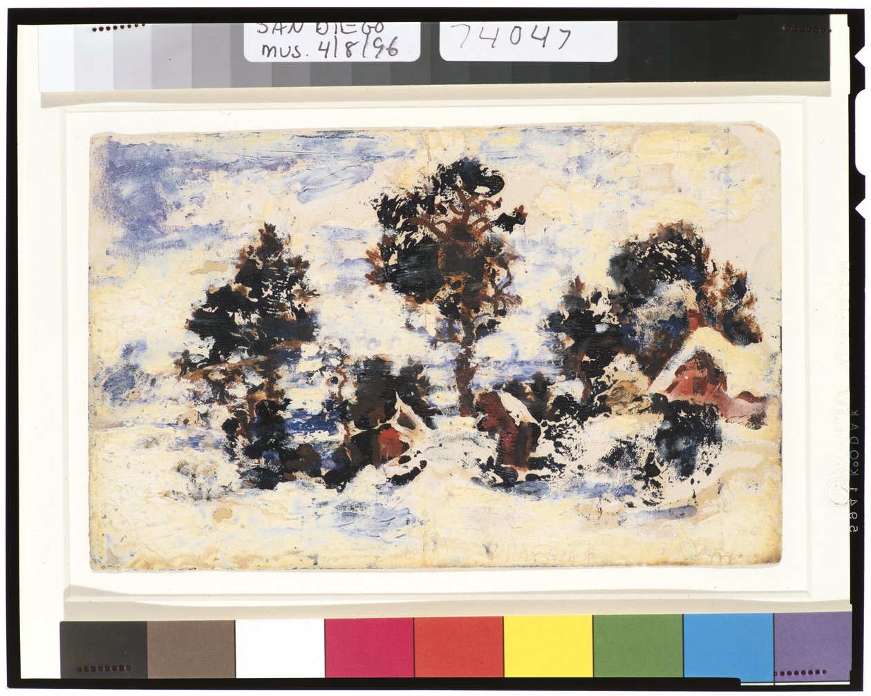 Winter Landscape with Red Building, 1901-15 by Ralph Albert Blakelock