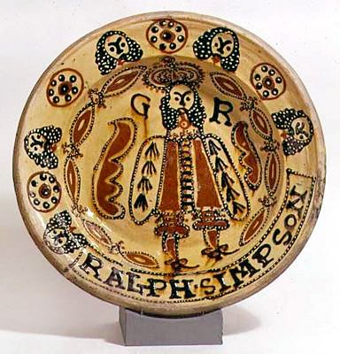 Metropolitan Slipware Decorated Bowl by Ralph Simpson