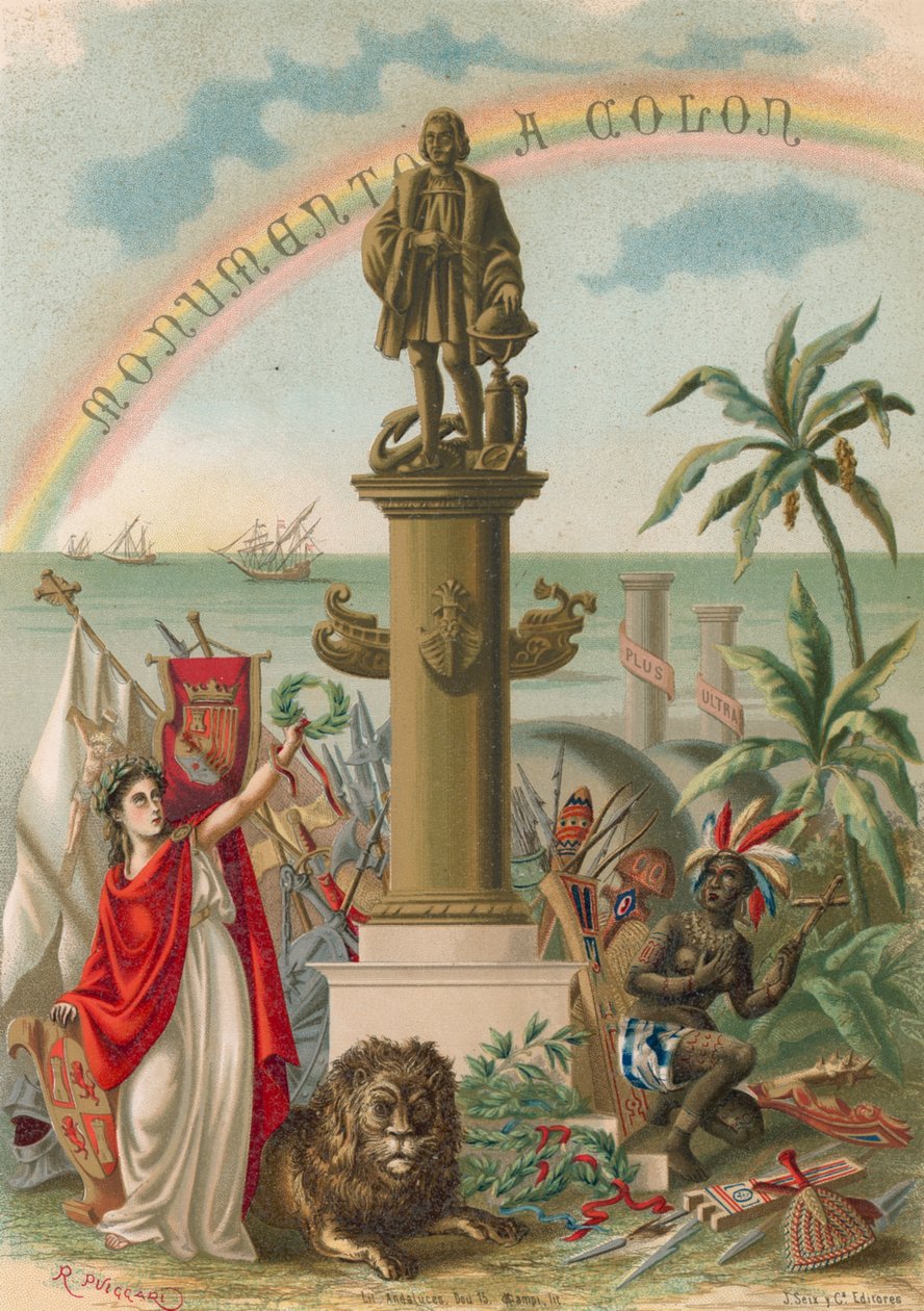 Frontispiece to book on Columbus by Ramon Puiggari