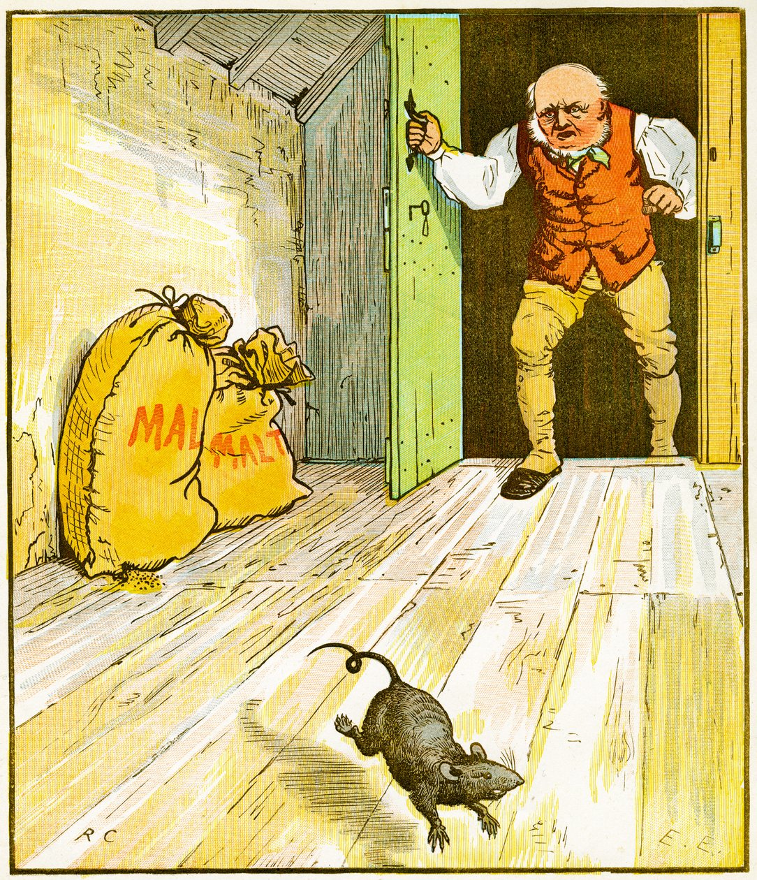 This is the Rat that Ate the Malt, that Lay in the House that Jack Built, Illustration for The House that Jack Built by Randolph Caldecott